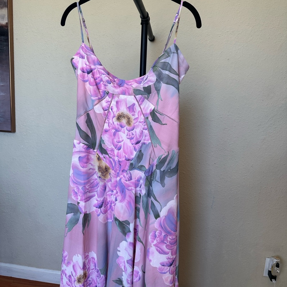 House‎ of CB ‘Seren Pink Floral Floral Lace Back Maxi Dress NWOT Size XL A-C - Picture 5 of 17